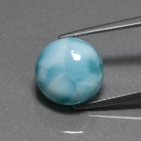7.76 ct Green Larimar Gemstone, Larimar Gem in Round Cabochon Shape for Sale.