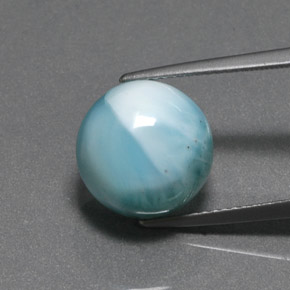 8.88 ct Green Larimar Gemstone, Larimar Gem in Round Cabochon Shape for Sale.