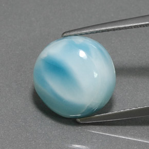 6.42 ct Blue Larimar Gemstone, Larimar Gem in Round Cabochon Shape for Sale.