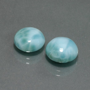 7.63 ct Blue Larimar Stone, Natural Larimar in Round Cabochon Shape for Sale