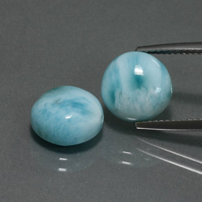 7.80 ct Blue Larimar Gemstone, Larimar Gem in Round Cabochon Shape for Sale.