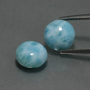 8.74 ct Blue Larimar Gemstone, Larimar Gem in Round Cabochon Shape for Sale.