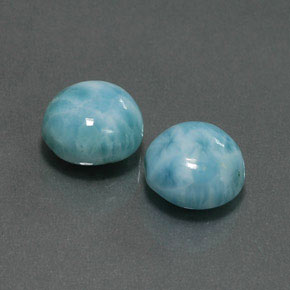 8.74 ct Blue Larimar Stone, Natural Larimar in Round Cabochon Shape for Sale