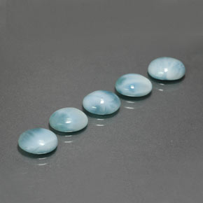 7.48 ct Blue Larimar Gemstone, Larimar Gem in Oval Cabochon Shape for Sale.