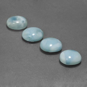 7.75 ct Blue Larimar Gemstone, Larimar Gem in Oval Cabochon Shape for Sale.