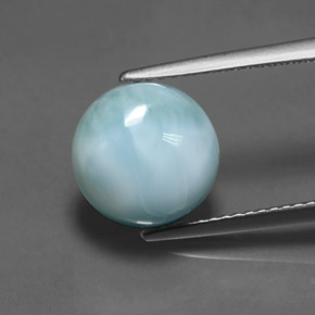 5.00 ct Blue Larimar Gemstone, Larimar Gem in Round Cabochon Shape for Sale.