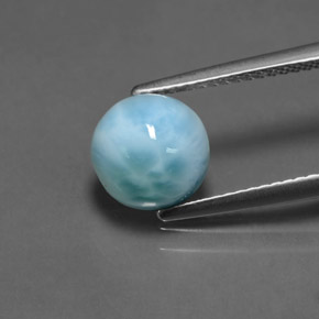 2.61 ct Blue Larimar Gemstone, Larimar Gem in Round Cabochon Shape for Sale.