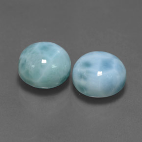 9.74 ct Blue Larimar Stone, Natural Larimar in Round Cabochon Shape for Sale