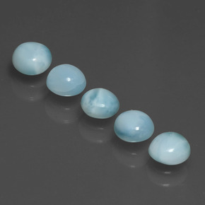 2.17 ct Blue Larimar Gemstone, Larimar Gem in Round Cabochon Shape for Sale.