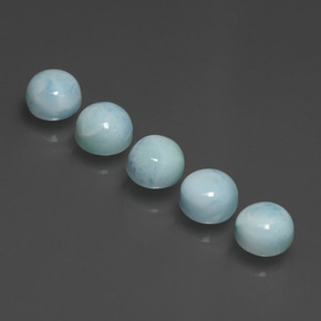 3.90 ct Blue Larimar Gemstone, Larimar Gem in Round Cabochon Shape for Sale.