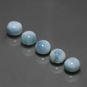 3.81 ct Blue Larimar Gemstone, Larimar Gem in Round Cabochon Shape for Sale.