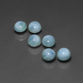 4.13 ct Blue Larimar Gemstone, Larimar Gem in Round Cabochon Shape for Sale.