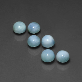 4.45 ct Blue Larimar Gemstone, Larimar Gem in Round Cabochon Shape for Sale.