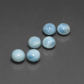4.01 ct Blue Larimar Stone, Natural Larimar in Round Cabochon Shape for Sale