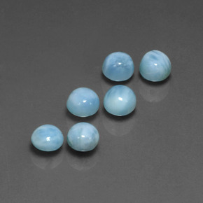 3.85 ct Blue Larimar Stone, Natural Larimar in Round Cabochon Shape for Sale