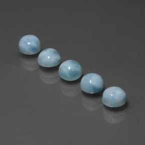 3.66 ct Blue Larimar Gemstone, Larimar Gem in Round Cabochon Shape for Sale.
