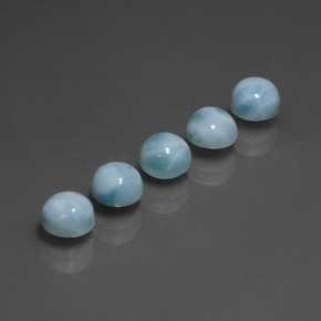 3.66 ct Blue Larimar Stone, Natural Larimar in Round Cabochon Shape for Sale