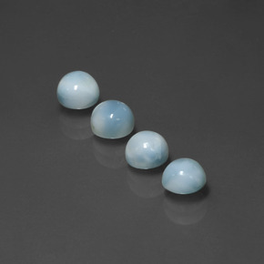 3.02 ct Blue Larimar Gemstone, Larimar Gem in Round Cabochon Shape for Sale.