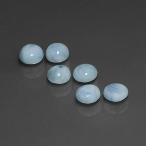 3.42 ct Blue Larimar Gemstone, Larimar Gem in Round Cabochon Shape for Sale.