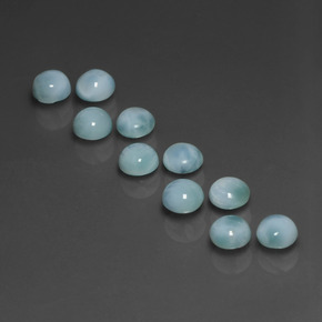 5.38 ct Blue Larimar Gemstone, Larimar Gem in Round Cabochon Shape for Sale.