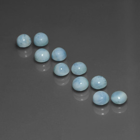 6.49 ct Blue Larimar Gemstone, Larimar Gem in Round Cabochon Shape for Sale.