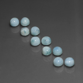 8.04 ct Blue Larimar Gemstone, Larimar Gem in Round Cabochon Shape for Sale.