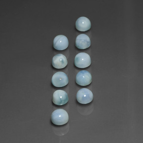 8.04 ct Blue Larimar Stone, Natural Larimar in Round Cabochon Shape for Sale