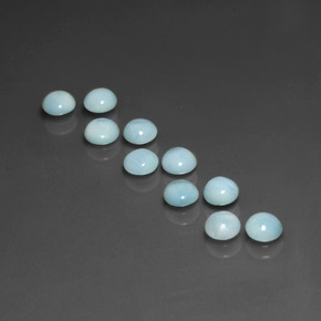 4.27 ct Blue Larimar Gemstone, Larimar Gem in Round Cabochon Shape for Sale.