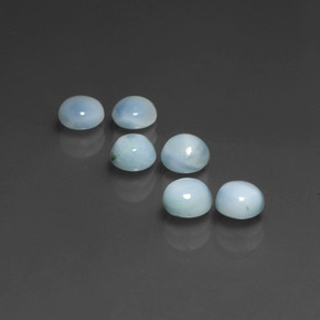 3.45 ct Blue Larimar Gemstone, Larimar Gem in Round Cabochon Shape for Sale.