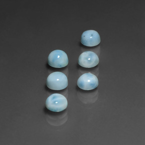 3.77 ct Blue Larimar Stone, Natural Larimar in Round Cabochon Shape for Sale