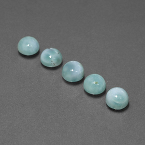 3.71 ct Blue Larimar Gemstone, Larimar Gem in Round Cabochon Shape for Sale.