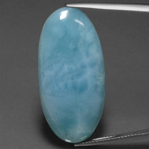 Azul medio Larimar Gema - 22.4ct Cabujón Óvalo (ID: 391296)