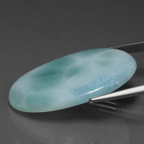 Larimar Gemstone in 33 x 20.5 mm Size for Sale, Larimar Stone in Light Greenish Blue Color