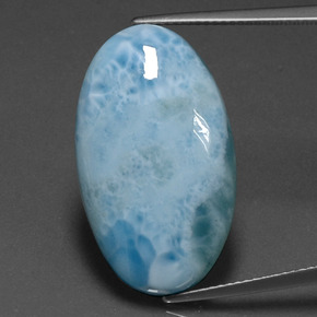 Medium Blue Larimar Edelstein - 17.9ct Oval Cabochon (ID: 391302)