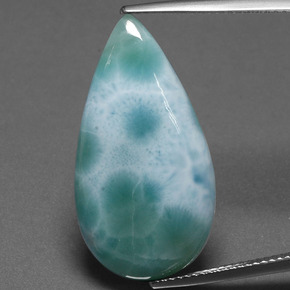 12.25 ct Green Larimar Gemstone, Larimar Gem in Pear Cabochon Shape for Sale.