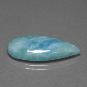 12.12 ct Green Larimar Stone, Natural Larimar in Pear Cabochon Shape for Sale