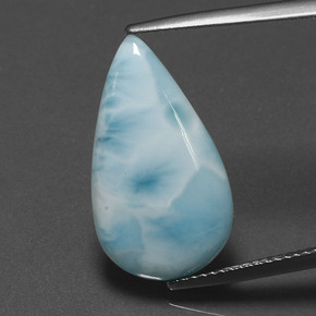 6.81 ct Blue Larimar Gemstone, Larimar Gem in Pear Cabochon Shape for Sale.