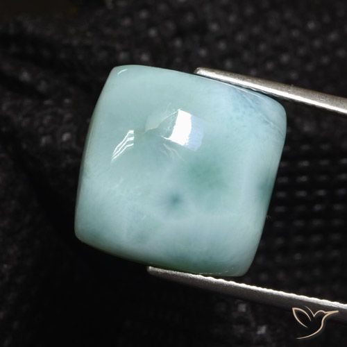 11.20ct Natural Light Greenish Blue Larimar, Square, Opaque