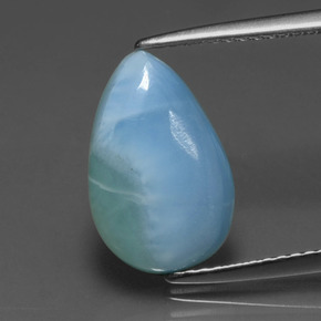 3.26 ct Blue Larimar Gemstone, Larimar Gem in Pear Cabochon Shape for Sale.