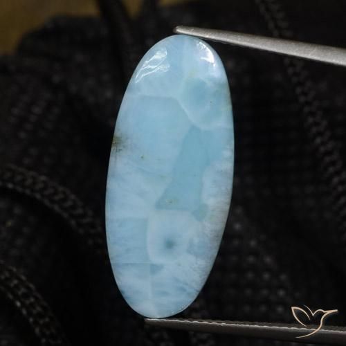 8.26 ct Oval Larimar, 25.6 x 11.2 mm From the Dominican Republic, Photo A