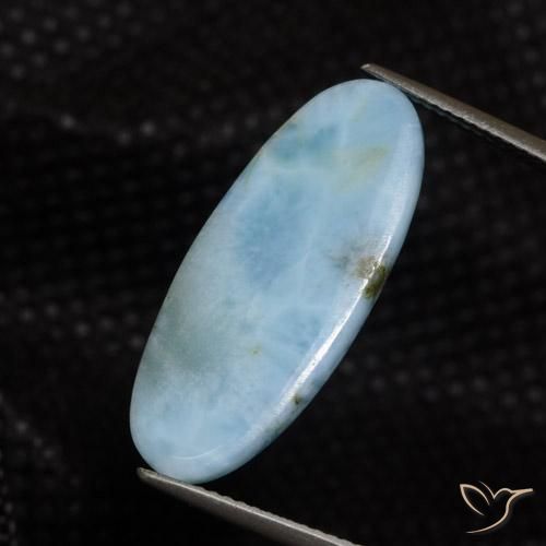 8.26 ct Blue Larimar Stone, Natural Larimar in Oval Cabochon Shape for Sale