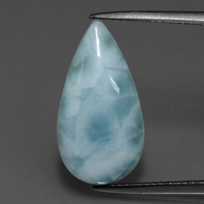 4.78 ct Green Larimar Gemstone, Larimar Gem in Pear Cabochon Shape for Sale.