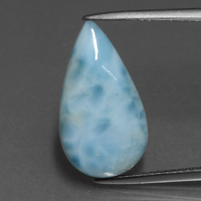 5.71 ct Blue Larimar Gemstone, Larimar Gem in Pear Cabochon Shape for Sale.