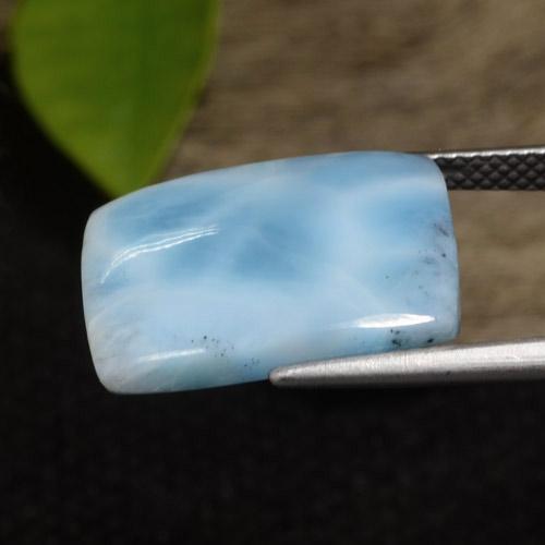 9.76 ct Blue Larimar Stone, Natural Larimar in Baguette Cabochon Shape for Sale