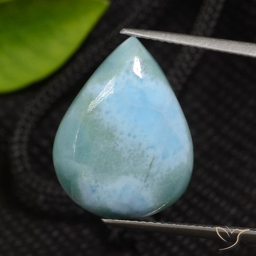 12.03 ct Pear Larimar, 20 x 15.3 mm From the Dominican Republic, Photo A