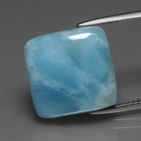 9.67 ct Blue Larimar Gemstone, Larimar Gem in Square Cabochon Shape for Sale.
