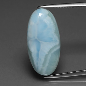8.33 ct Blue Larimar Gemstone, Larimar Gem in Oval Cabochon Shape for Sale.