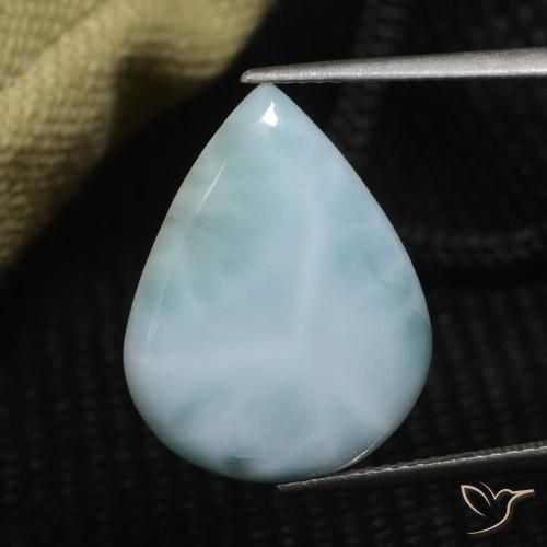 9.04 ct Pear Larimar, 20.6 x 16 mm From the Dominican Republic, Photo A