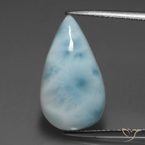 5.92 ct Pear Larimar, 19.9 x 11.2 mm From the Dominican Republic, Photo A