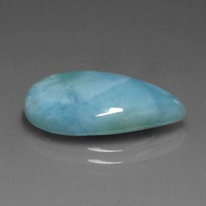 6.38 ct Blue Larimar Stone, Natural Larimar in Pear Cabochon Shape for Sale